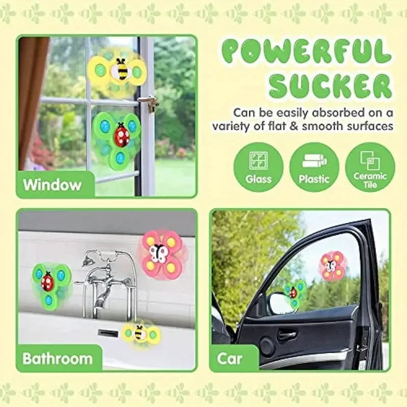 Suction Cup Spinner Toy for Babies & Toddlers – 3PCS Set