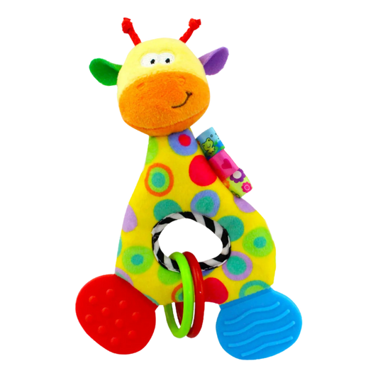 Giraffe Plush Baby Rattle & Teether Toy