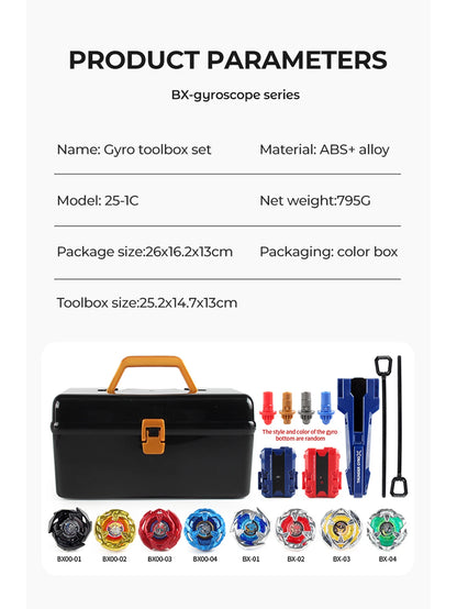 Metal Battle Tops Set with Launchers & Storage Box