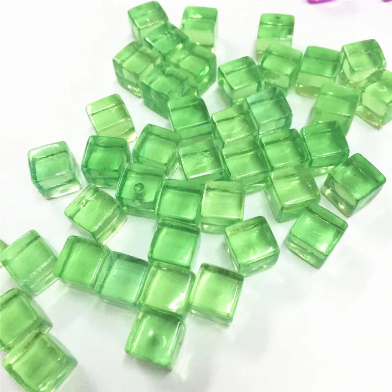 Transparent Cube Game Pieces Set – 50PCS Colorful Crystal Cubes