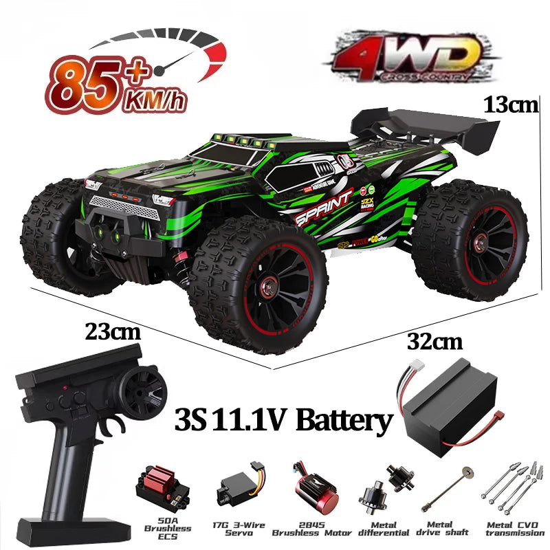 9522PRO 1:16 Brushless 4WD RC Car – 85KM/H High-Speed Off-Road Racing Drift Truck
