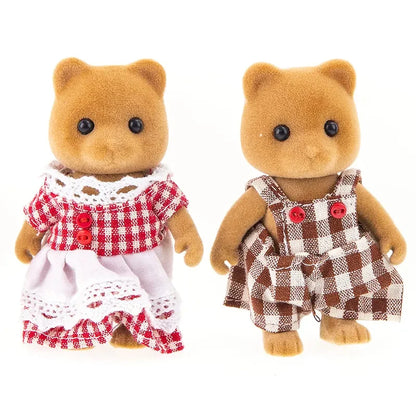 Forest Animal Dollhouse Accessories Mini Animal Family Set