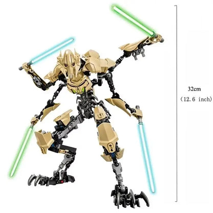 32cm General Grievous PVC Action Figure with Lightsaber Hilts