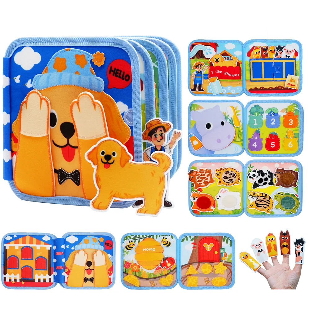 3D Farm Busy Board Montessori Felt Quiet Book for Toddlers