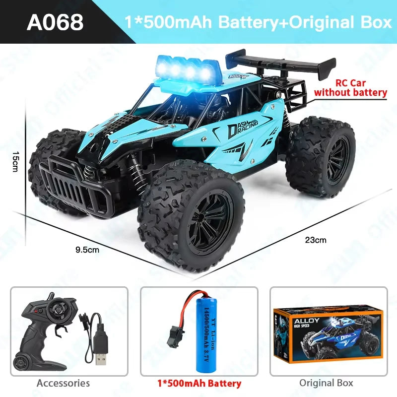 ZWN 1:16 RC Off-Road Car with LED Lights – 2.4GHz Remote Control Climbing Vehicle