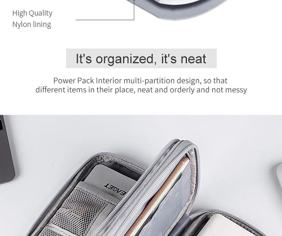 Electronic Cable Organizer Bag Waterproof Travel Storage Case