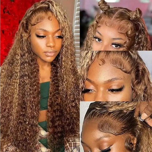 Ombre Honey Blonde Deep Wave Wig 13x4 HD Lace