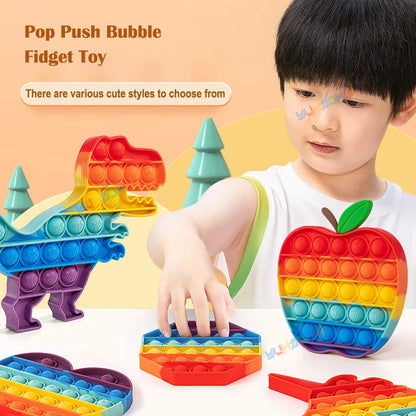 Rainbow Pop It Fidget Toy for Stress Relief & Sensory Play