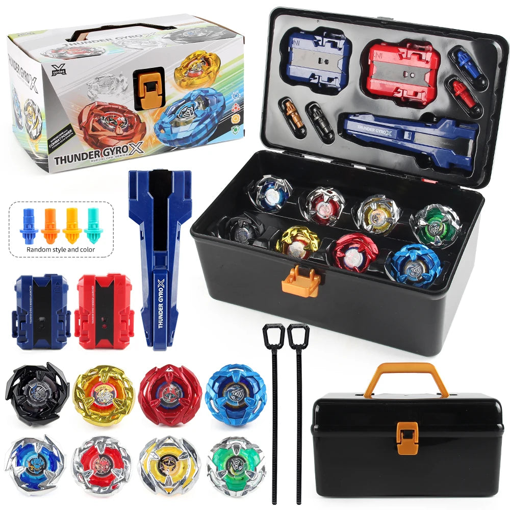 Metal Battle Tops Set with Launchers & Storage Box