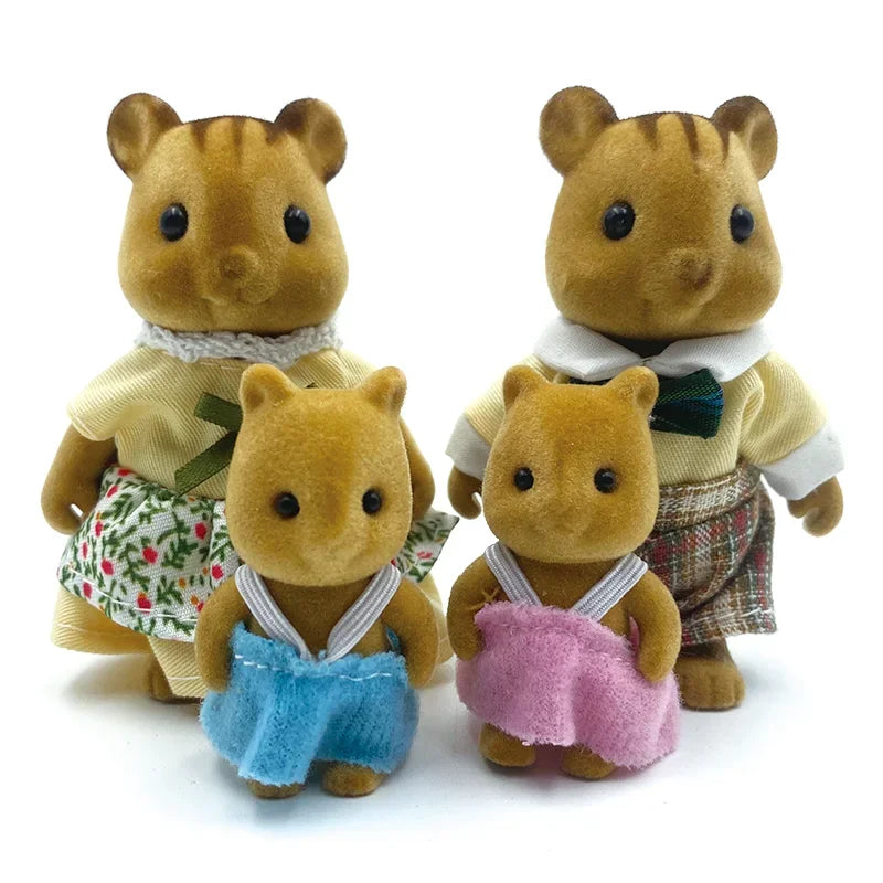 Forest Animal Dollhouse Accessories Mini Animal Family Set