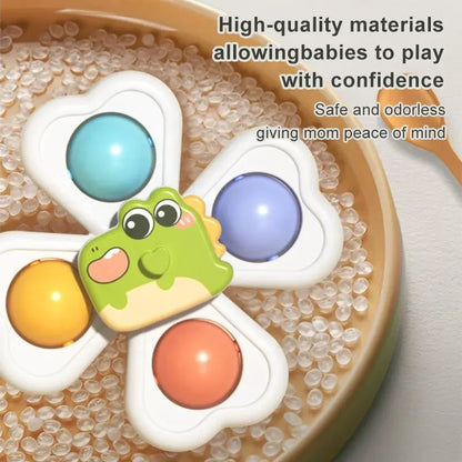 3-in-1 Baby Suction Spinner Toy Teether and Rattle