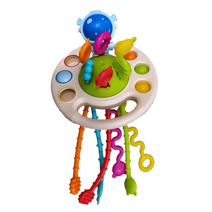 Pull String Sensory Toy Silicone Montessori Baby Teether