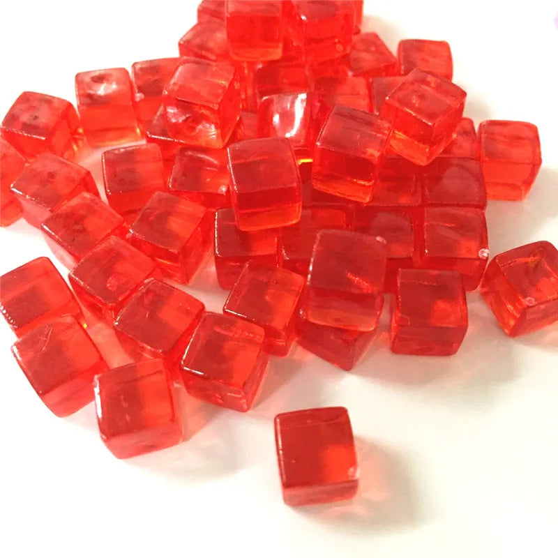 Transparent Cube Game Pieces Set – 50PCS Colorful Crystal Cubes