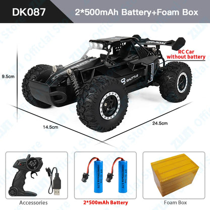 ZWN 1:16 RC Off-Road Car with LED Lights – 2.4GHz Remote Control Climbing Vehicle