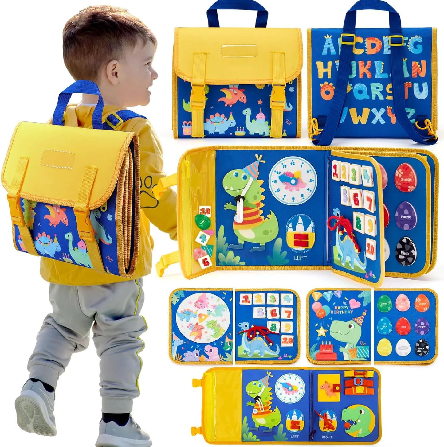 Toddler Busy Board Backpack Montessori Learning Activity Toy