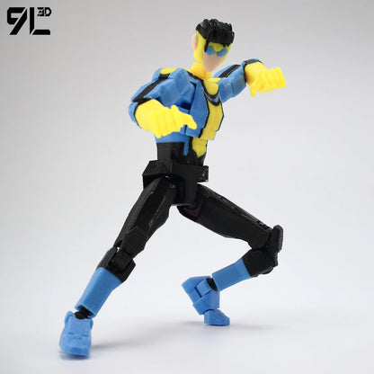 Invincible Boy Action Figure 14cm 3D Printed Multi Jointed Model