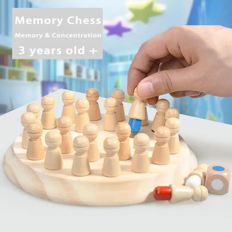 Wooden Memory Match Game Montessori Color Learning Toy
