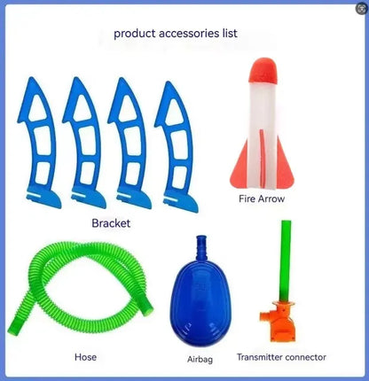 Kids Air Rocket Launcher Foot Pump Outdoor Jump Toy