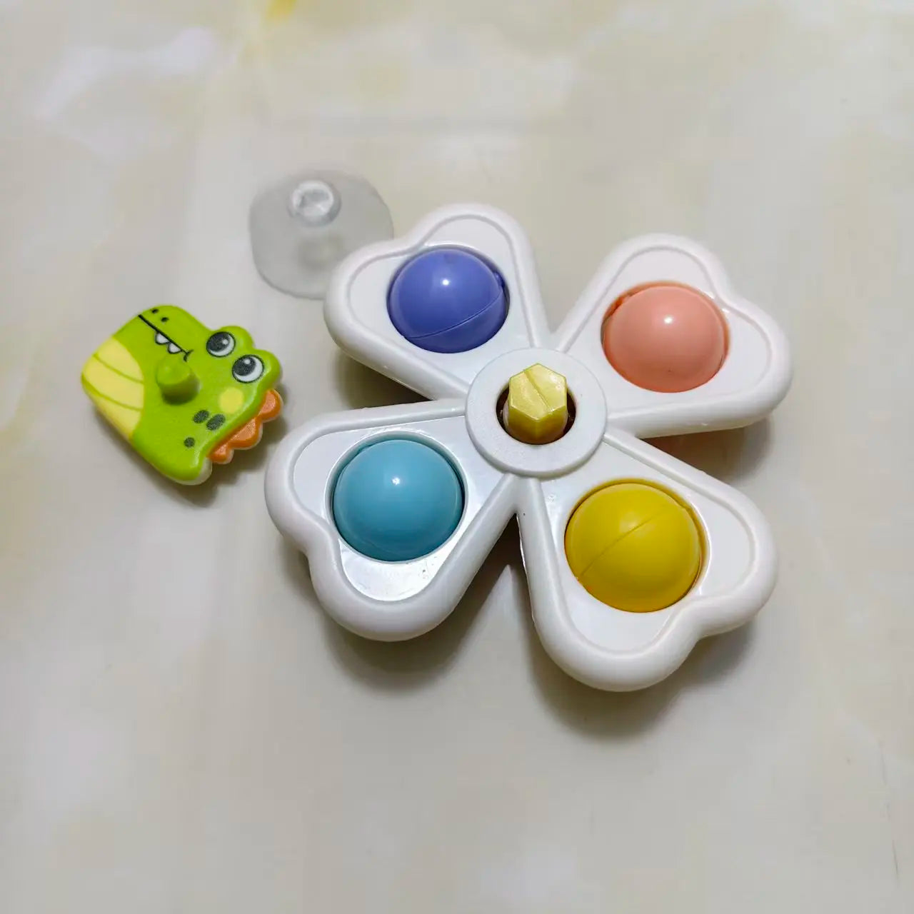 3-in-1 Baby Suction Spinner Toy Teether and Rattle