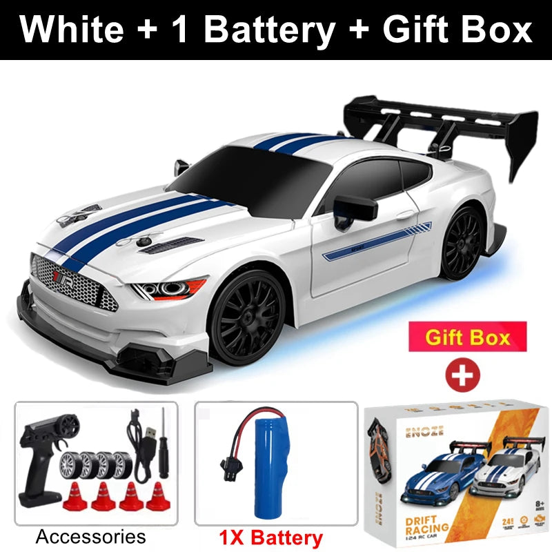1:24 4WD RC Drift Car with LED Lights – High Speed Remote Control Racing Car