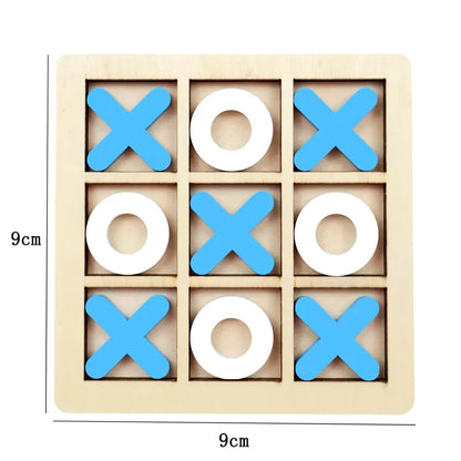 Wooden Tic Tac Toe Game Montessori XO Puzzle Board Toy