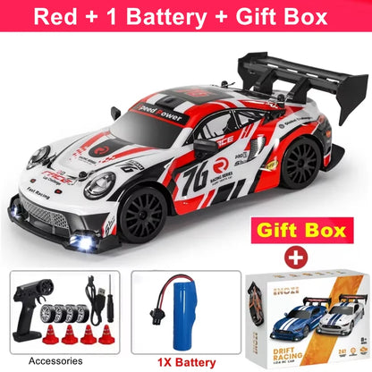 1:24 4WD RC Drift Car with LED Lights – High Speed Remote Control Racing Car