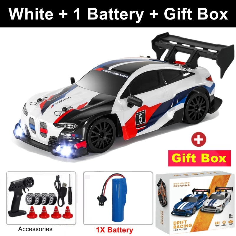 1:24 4WD RC Drift Car with LED Lights – High Speed Remote Control Racing Car