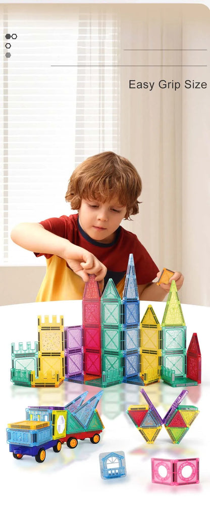 Magnetic Building Tiles STEM Construction Toy for Kids