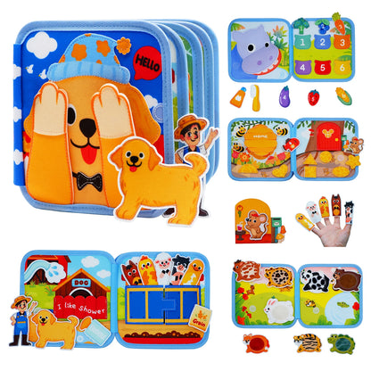 3D Farm Busy Board Montessori Felt Quiet Book for Toddlers