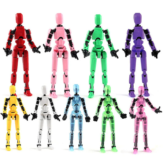 T13 Multi-Joint Robot Action Figure with Dog – 14cm Poseable Model