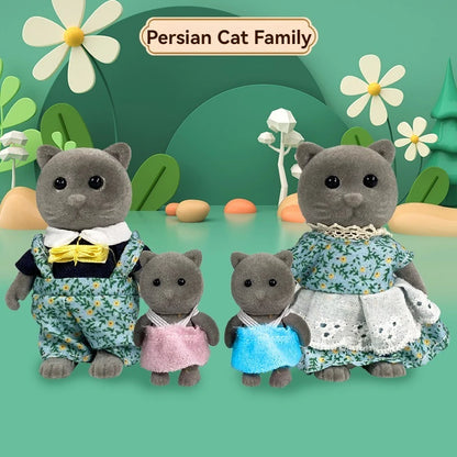 Forest Animal Dollhouse Accessories Mini Animal Family Set