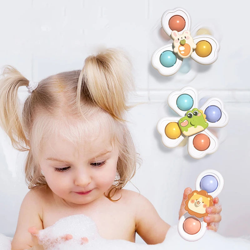3-in-1 Baby Suction Spinner Toy Teether and Rattle