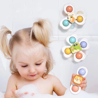 3-in-1 Baby Suction Spinner Toy Teether and Rattle