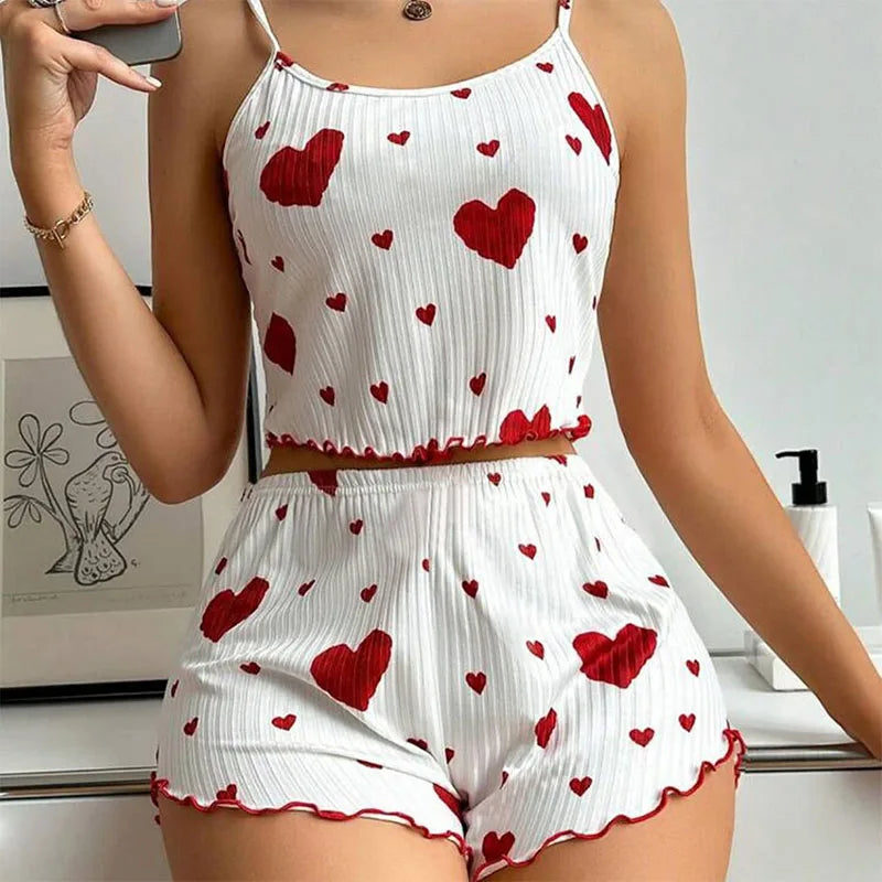 Women's Pajama Set 2 Piece Tank Top & Shorts Sleepwear