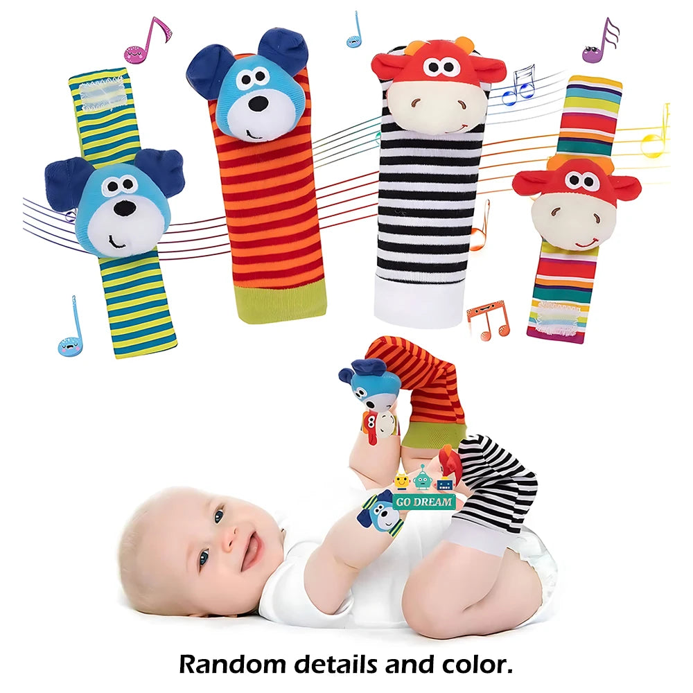 Baby Rattle Socks – Wrist Rattle & Foot Finder Toy Set