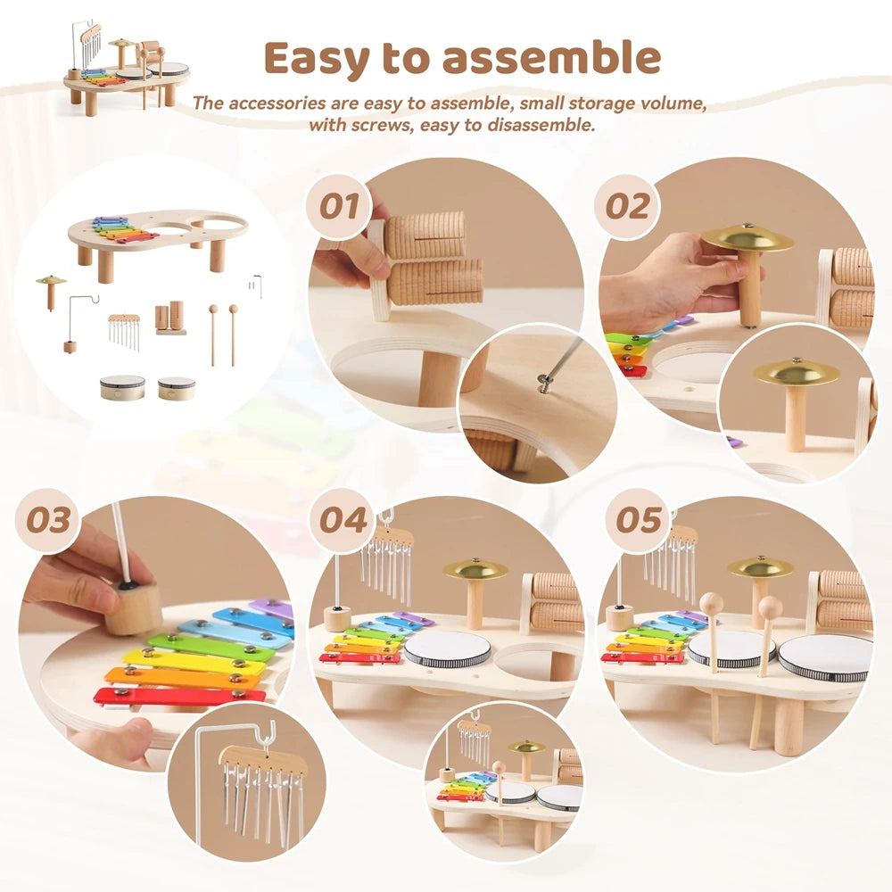 Wooden Kids Xylophone Montessori Musical Instrument Toy