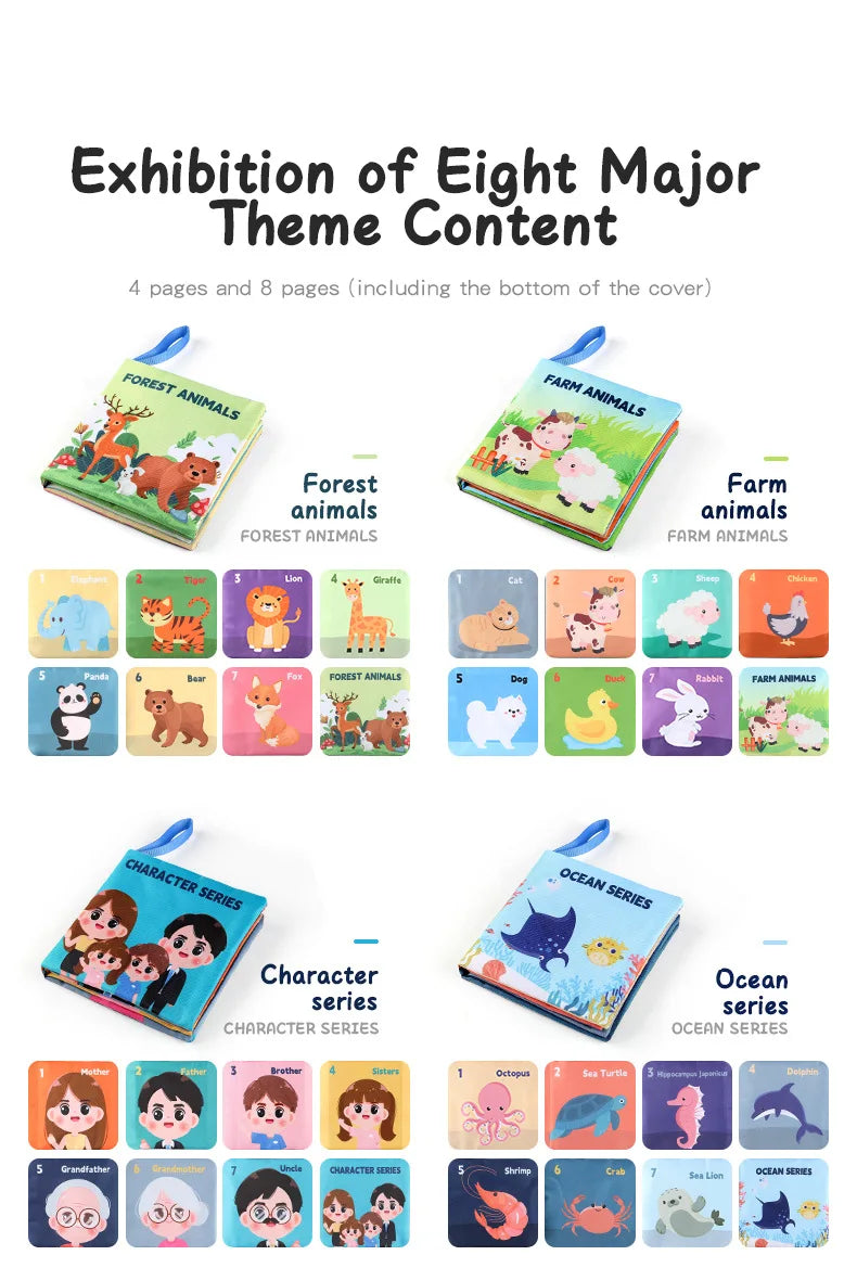 Soft Baby Cloth Book Montessori Sensory Learning Toy