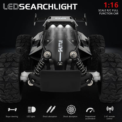 ZWN 1:16 RC Off-Road Car with LED Lights – 2.4GHz Remote Control Climbing Vehicle