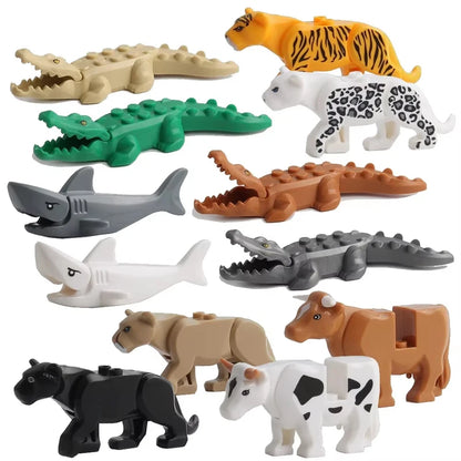 MOC Farm Zoo Animal Building Blocks Educational Toy Set