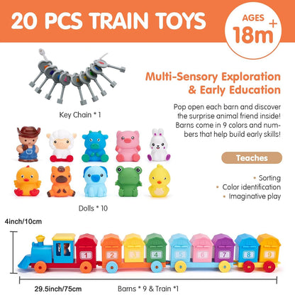 Montessori Farm Train Counting & Sorting Learning Toy Set