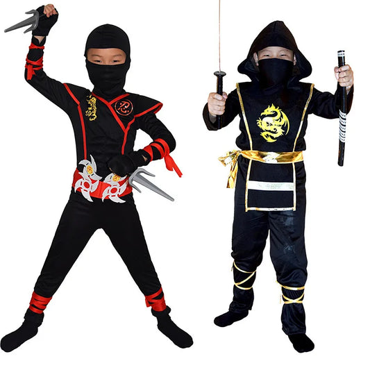Kids Ninja Costume with Accessories Halloween Kung Fu Outfit