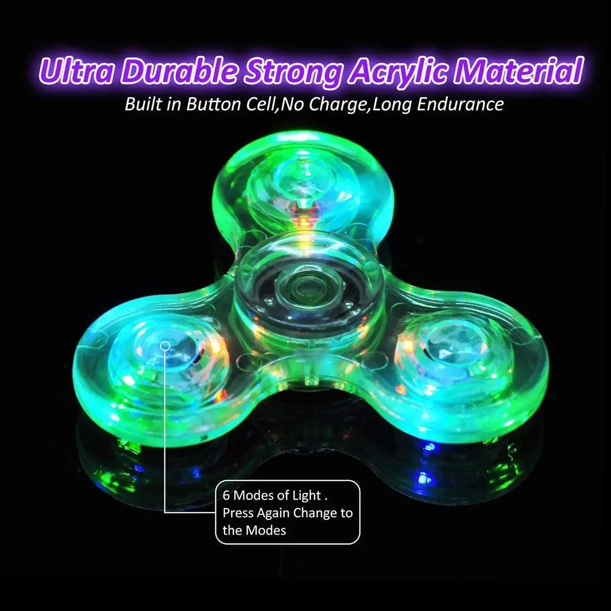 LED Fidget Spinner – Glow in the Dark Finger Spinner Toy
