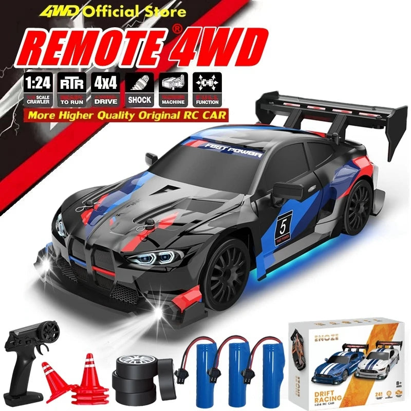 1:24 4WD RC Drift Car with LED Lights – High Speed Remote Control Racing Car