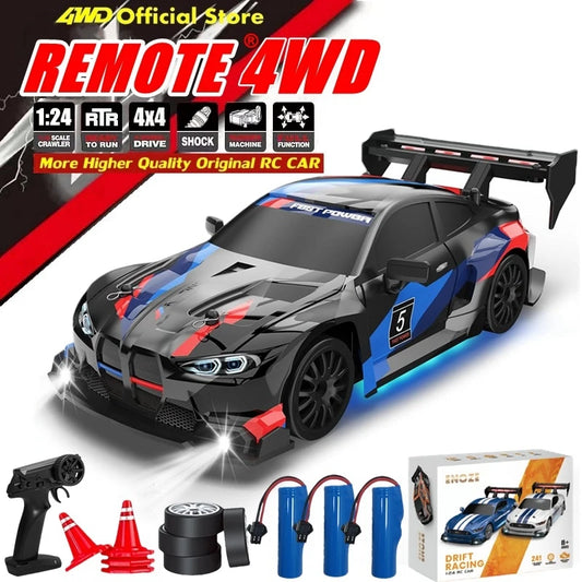 1:24 4WD RC Drift Car with LED Lights – High Speed Remote Control Racing Car