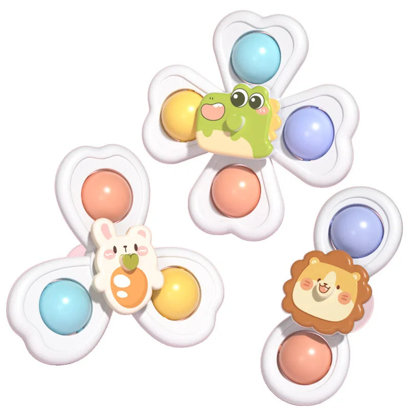 3-in-1 Baby Suction Spinner Toy Teether and Rattle