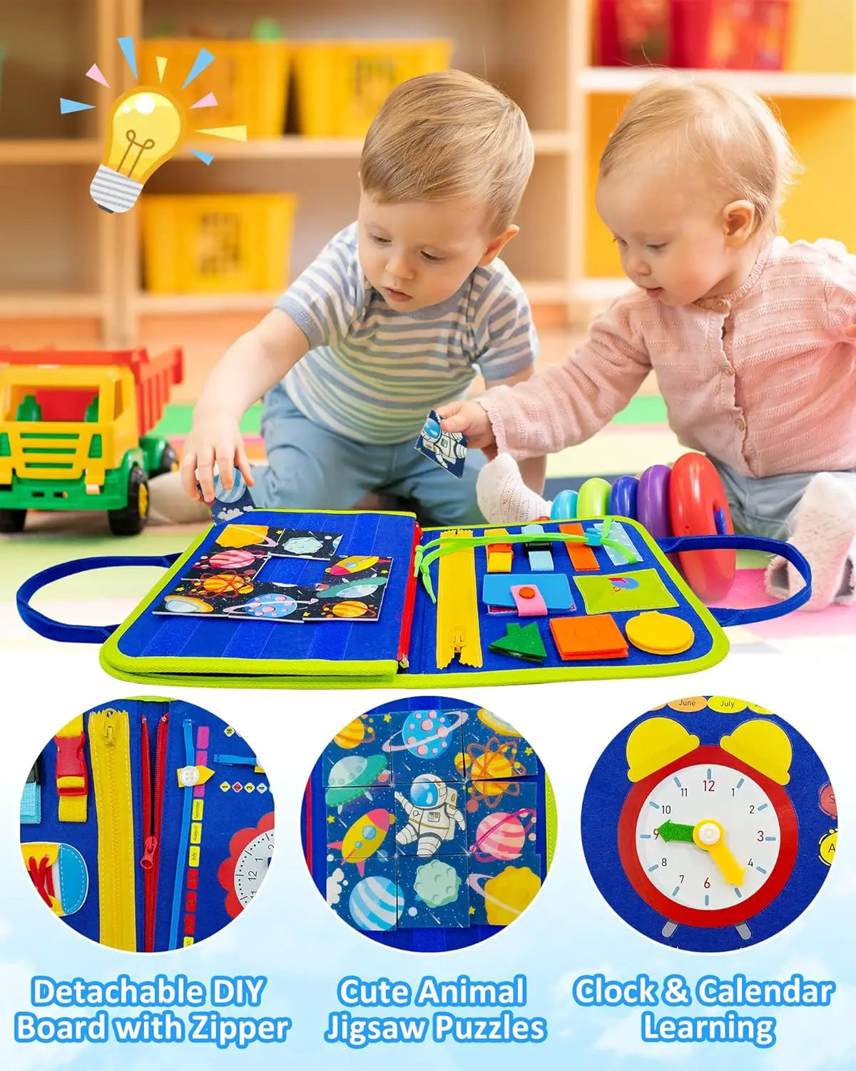 Toddler Busy Board Backpack Montessori Learning Activity Toy