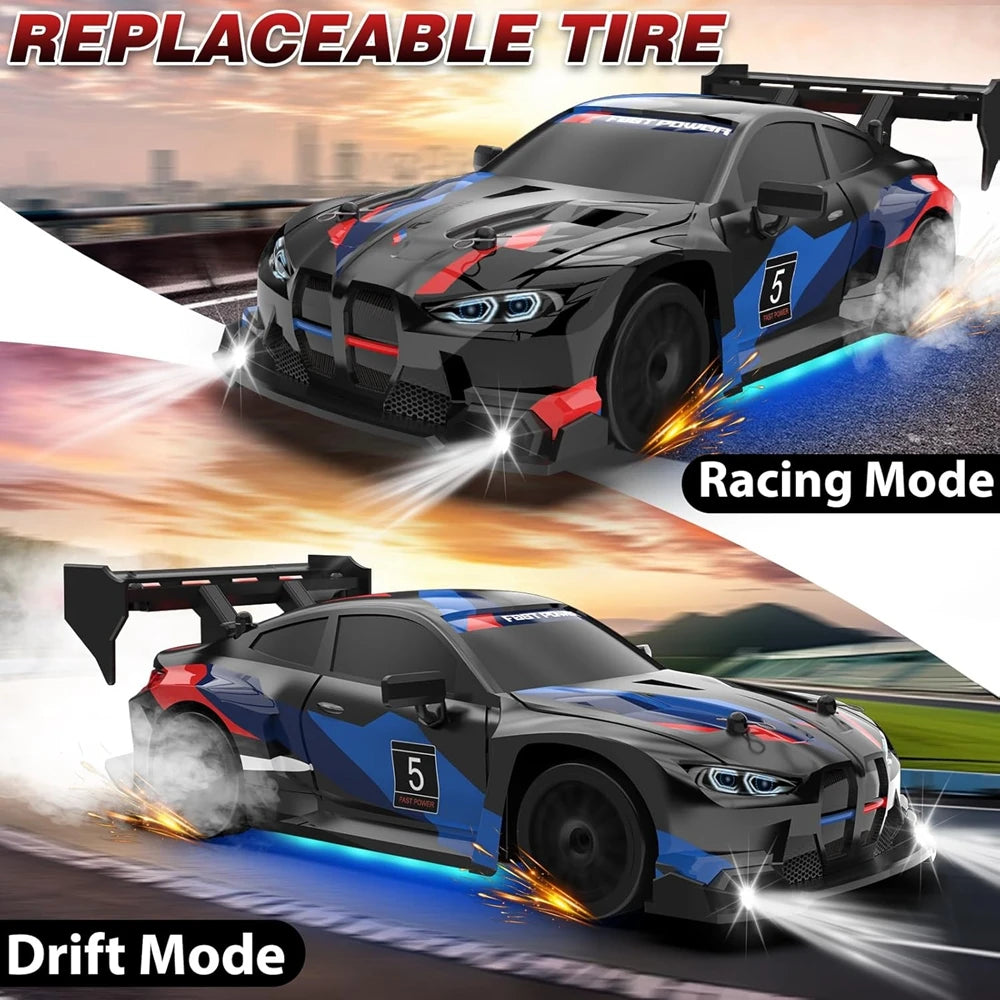 1:24 4WD RC Drift Car with LED Lights – High Speed Remote Control Racing Car