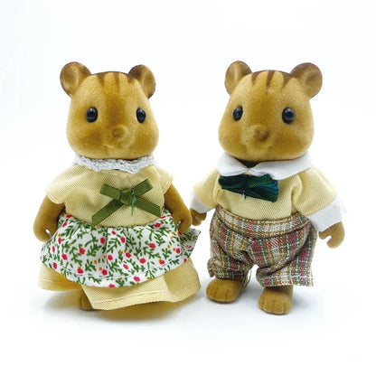Forest Animal Dollhouse Accessories Mini Animal Family Set