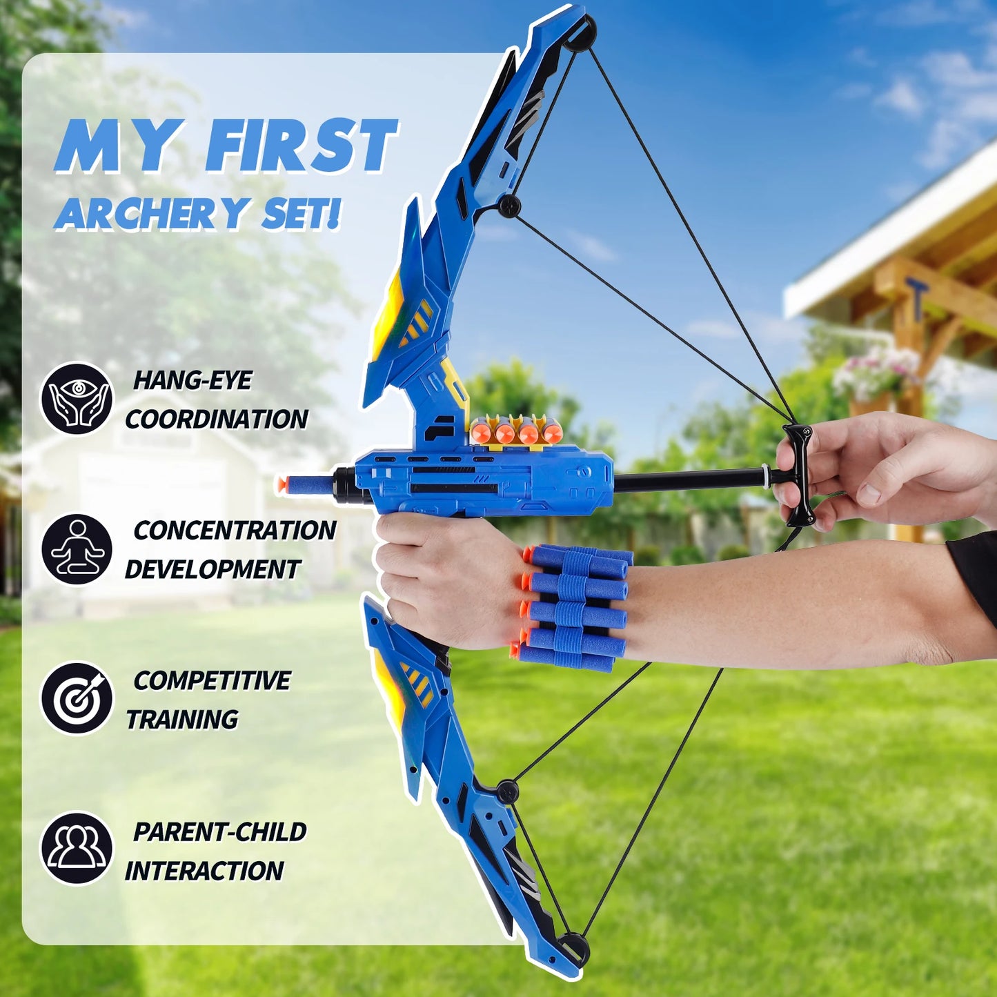Kids Archery Set with LED Bow and Soft Dart Arrows