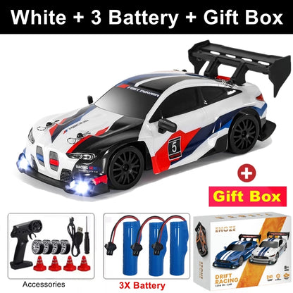 1:24 4WD RC Drift Car with LED Lights – High Speed Remote Control Racing Car